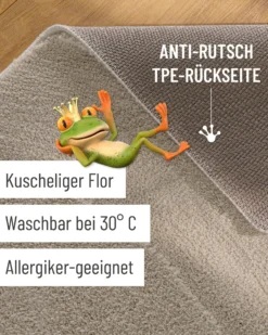 Badteppich Seiden Grau