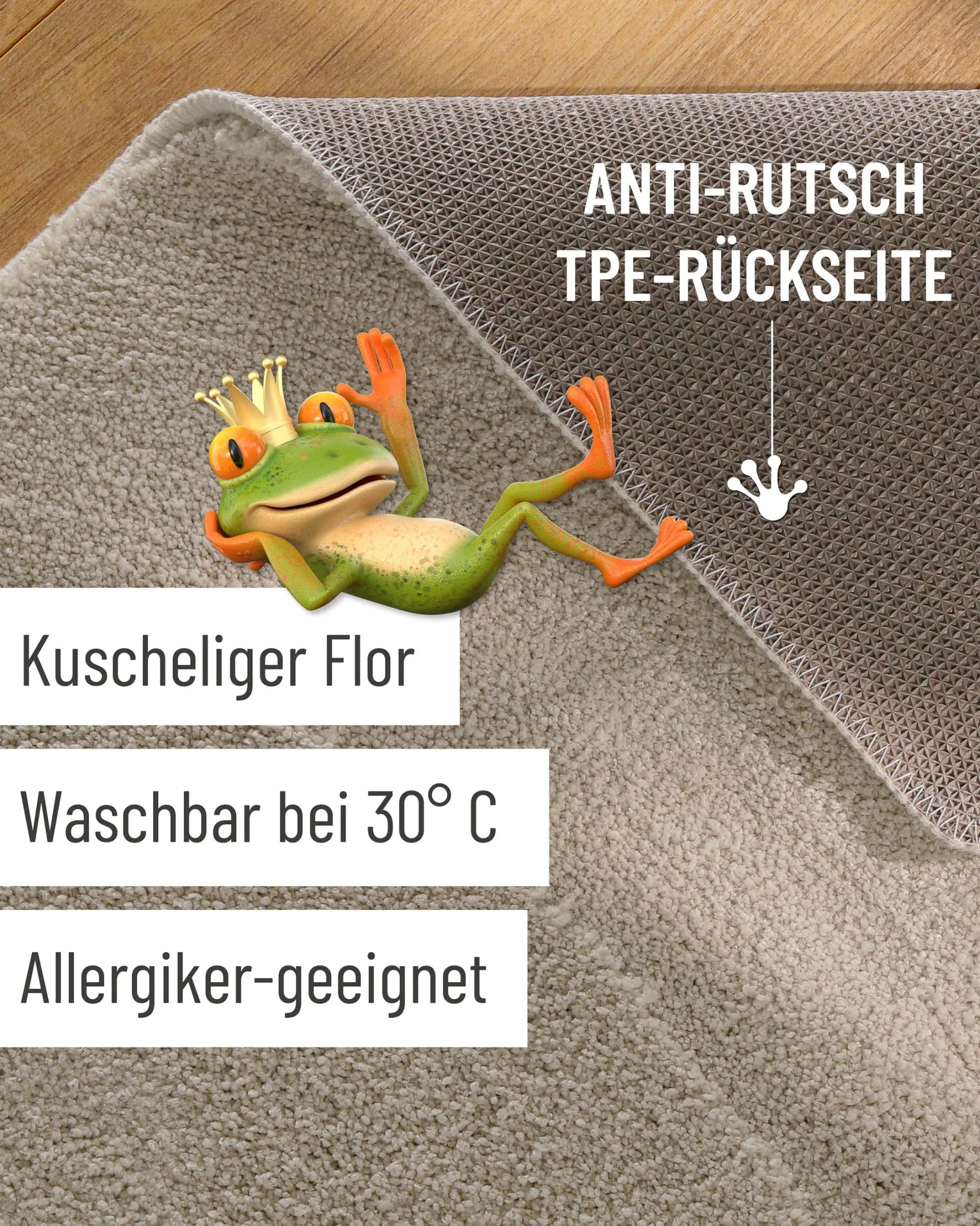 Badteppich Seiden Grau "Marc" WECONhome