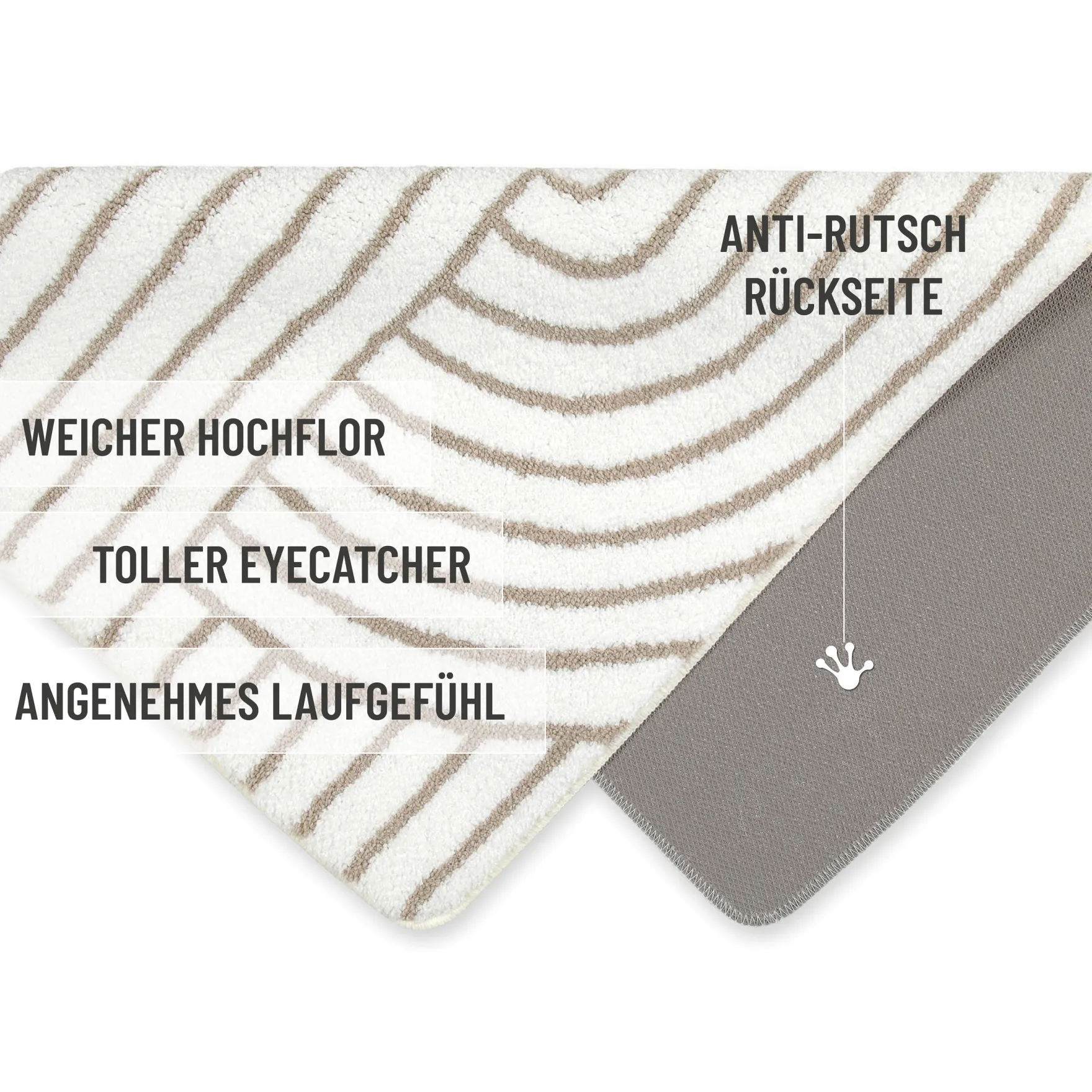 Badteppich Weiß Beige "Hilda" WECONhome Basics