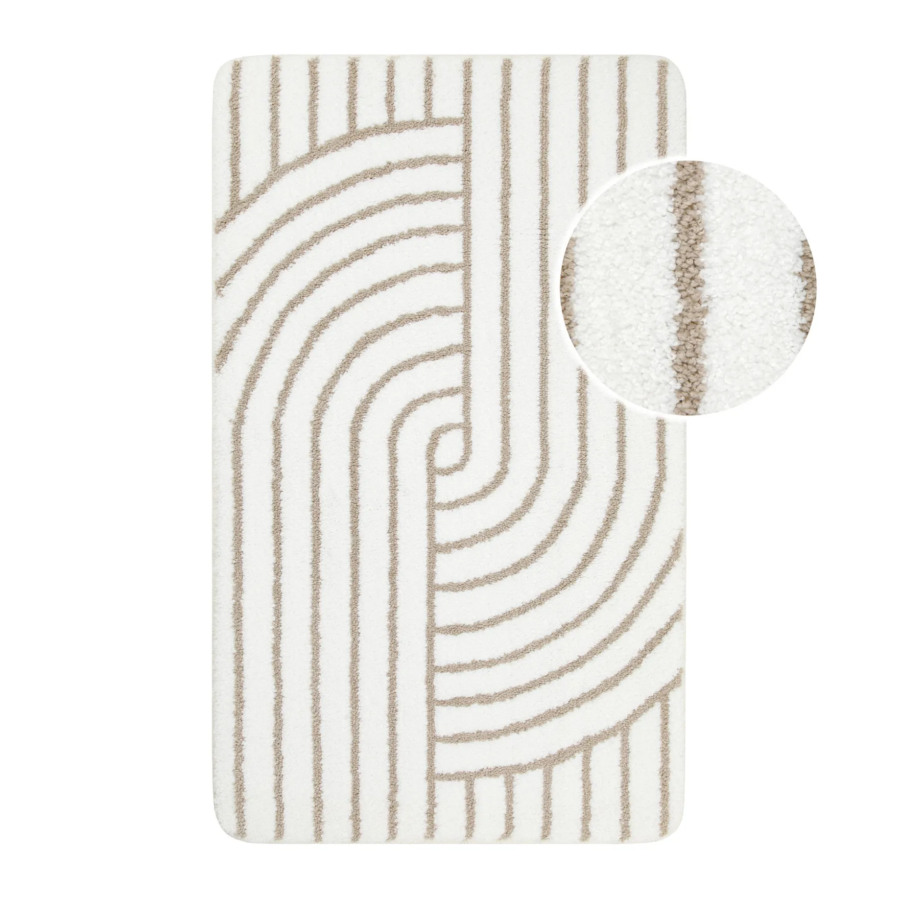 Badteppich Weiß Beige "Hilda" WECONhome Basics