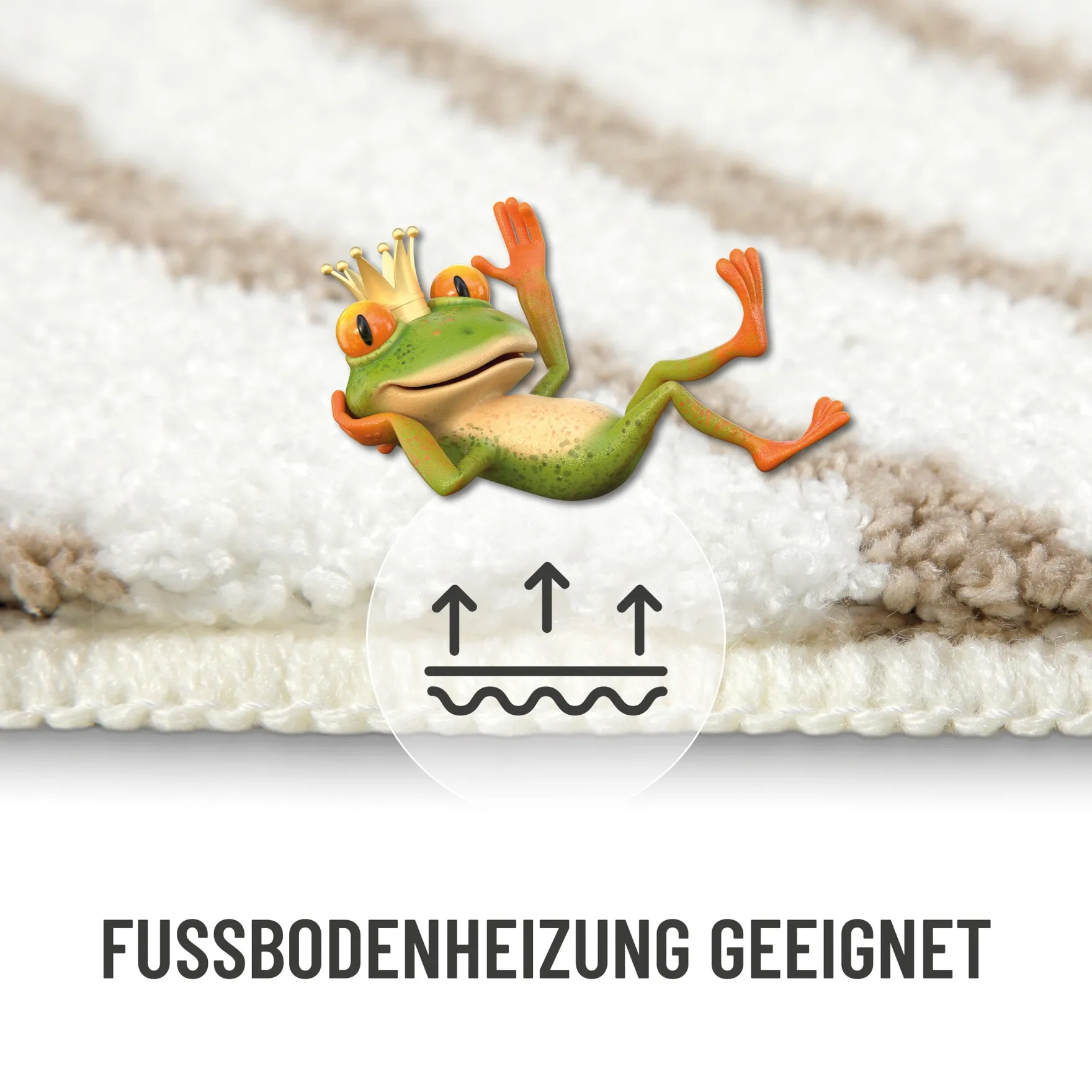 Badteppich Weiß Beige "Hilda" WECONhome Basics
