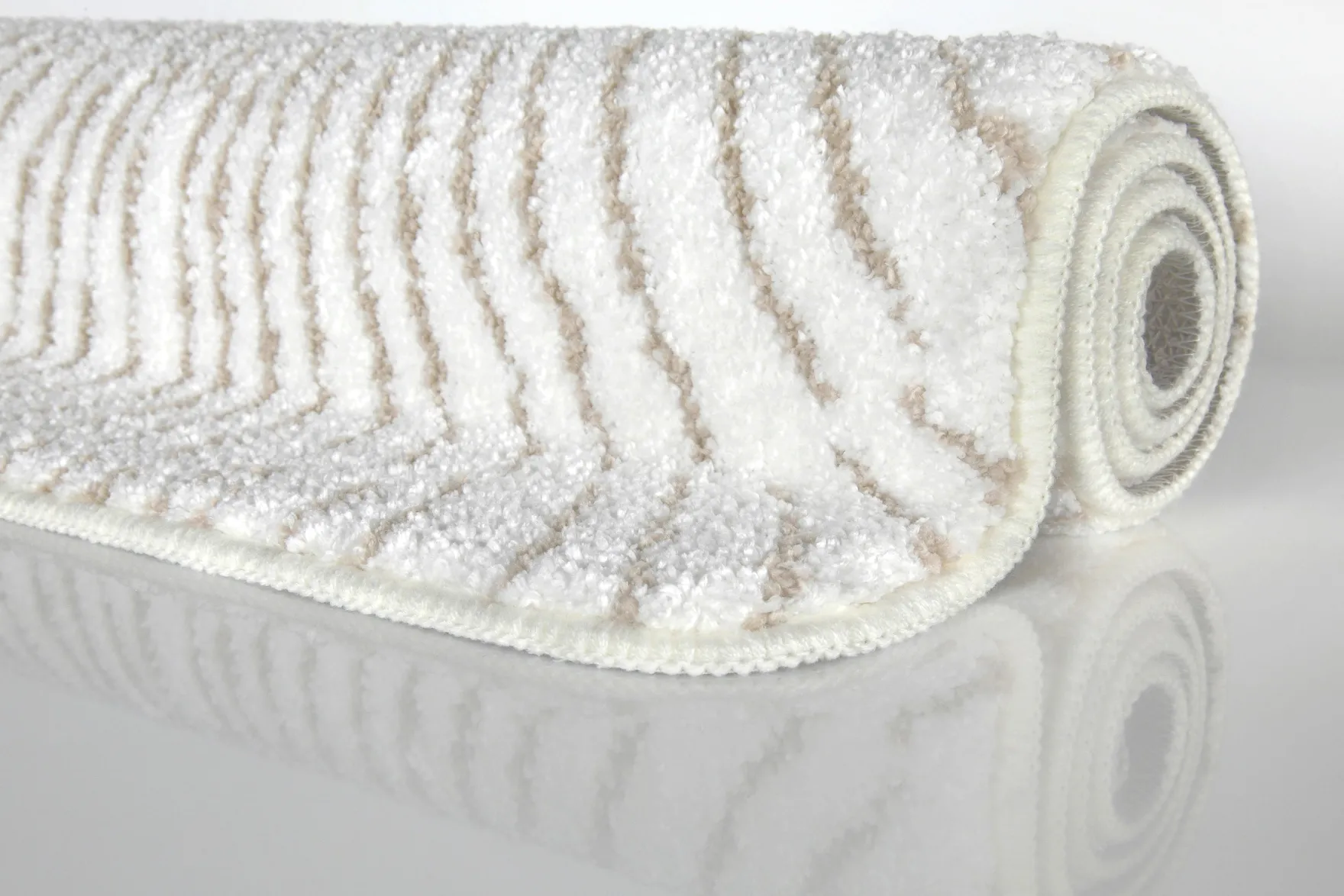 Badteppich Weiß Beige "Jasbeer" WECONhome Basics
