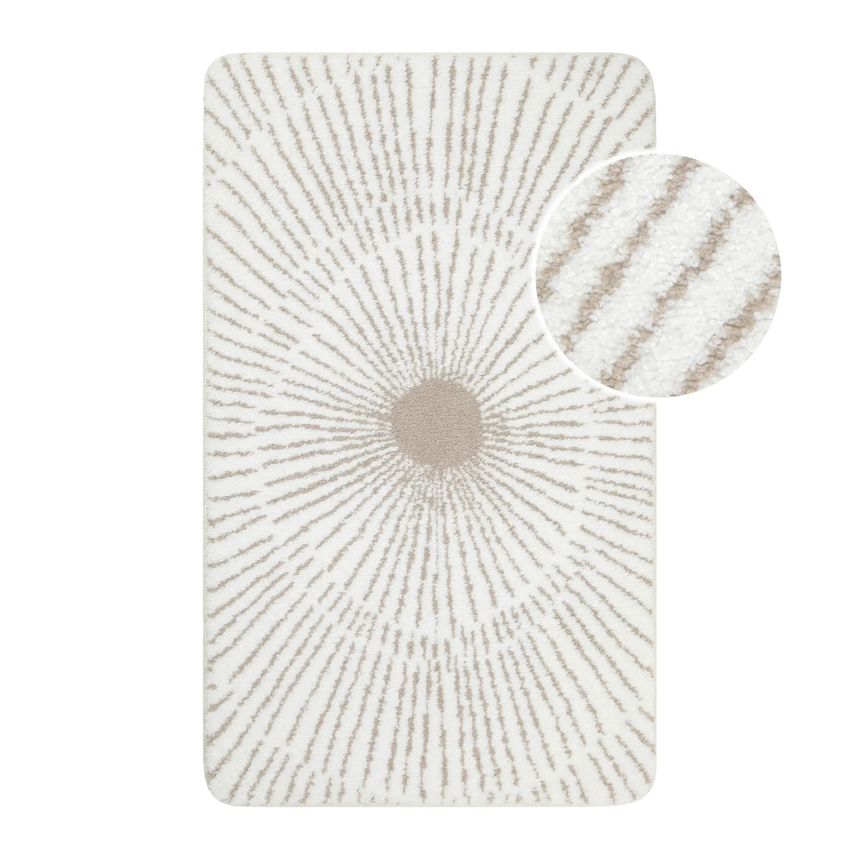 Badteppich Weiß Beige "Jasbeer" WECONhome Basics