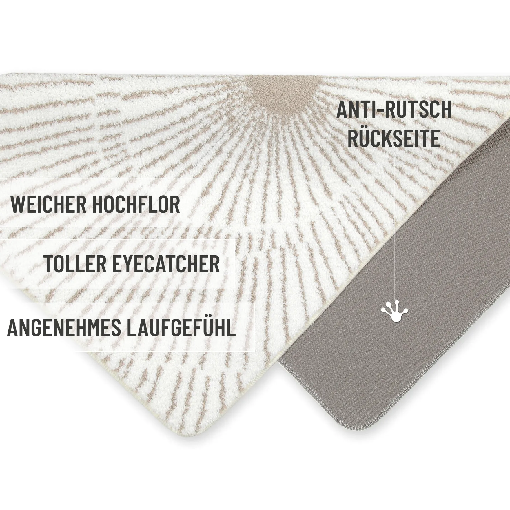 Badteppich Weiß Beige "Jasbeer" WECONhome Basics