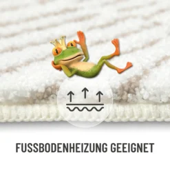 Badteppich Weiß Beige