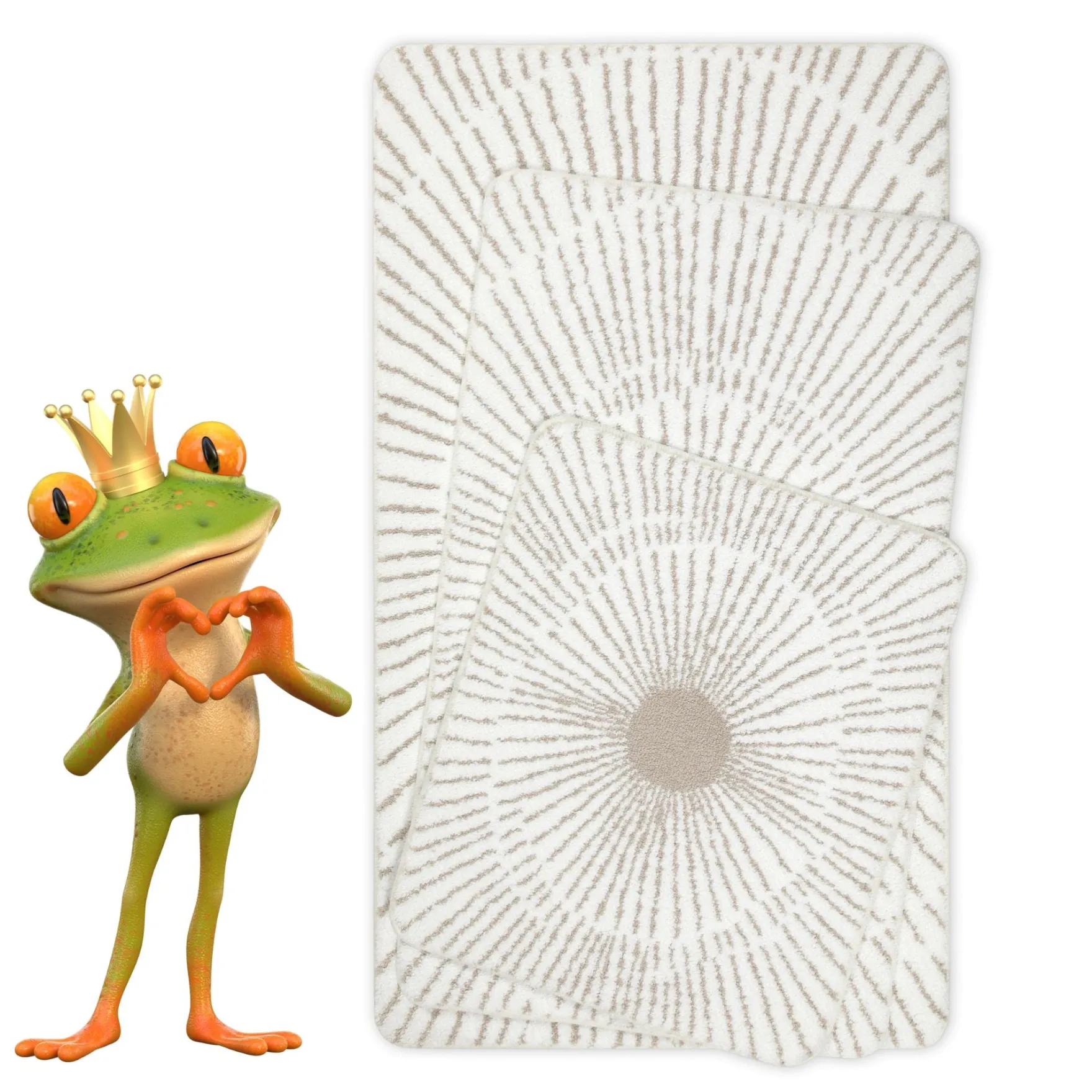 Badteppich Weiß Beige "Jasbeer" WECONhome Basics