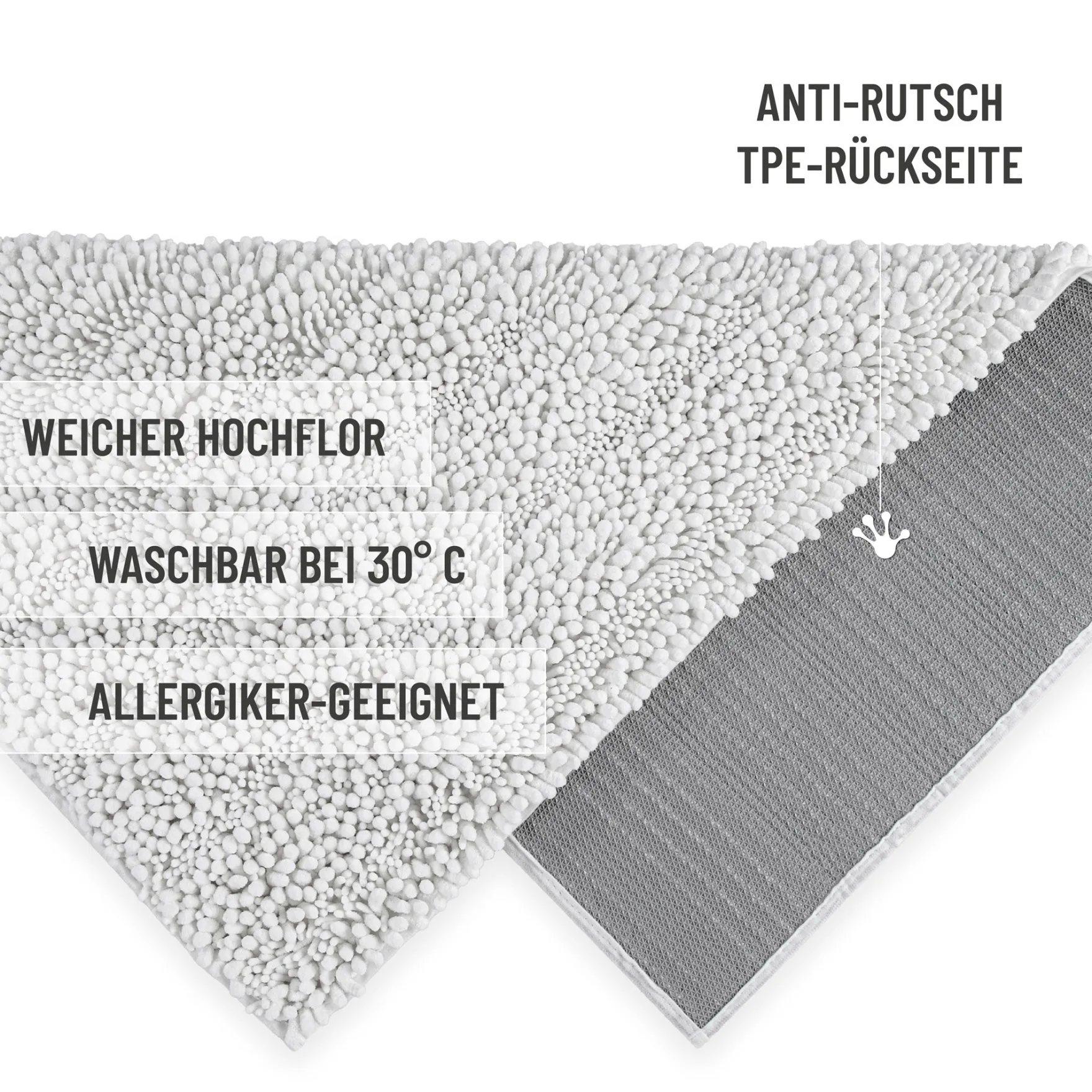Badteppich Weiß "Benno" WECONhome Basics