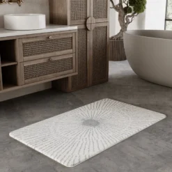 Badteppich Weiß Grau "Jasbeer" WECONhome Basics