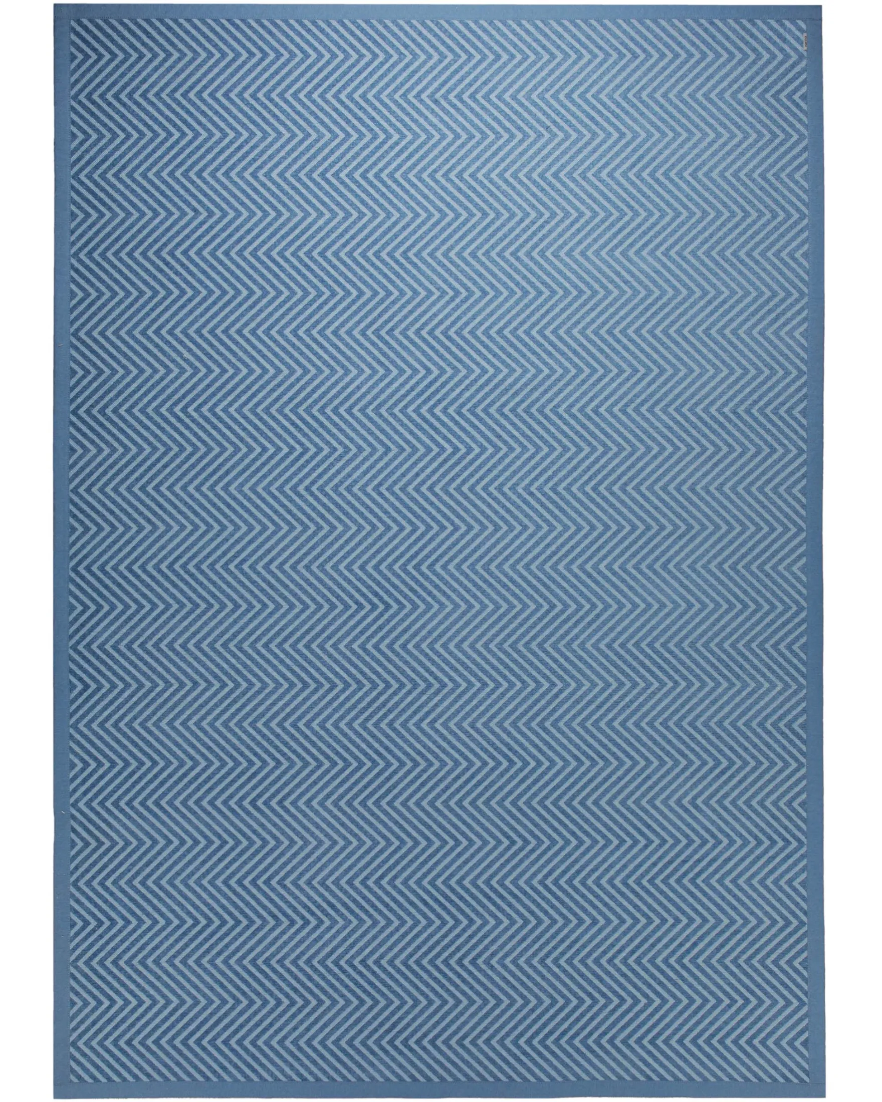 Baumwoll-Wendeteppich Estland beidseitig Zickzack blau 160x230 cm