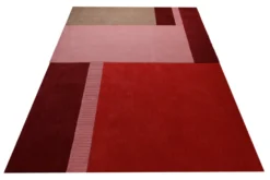 Beere trifft Rosé - Colourblock-Handtuft 160 x 230 cm