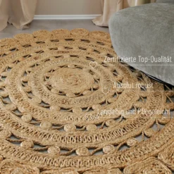 "Bloom" Jute-Teppich – schwer, handgefertigt, hochwertig