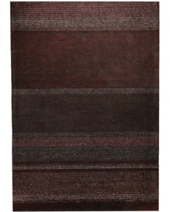 Bordeaux im Streifenlauf - Handtuft 160 x 230 cm