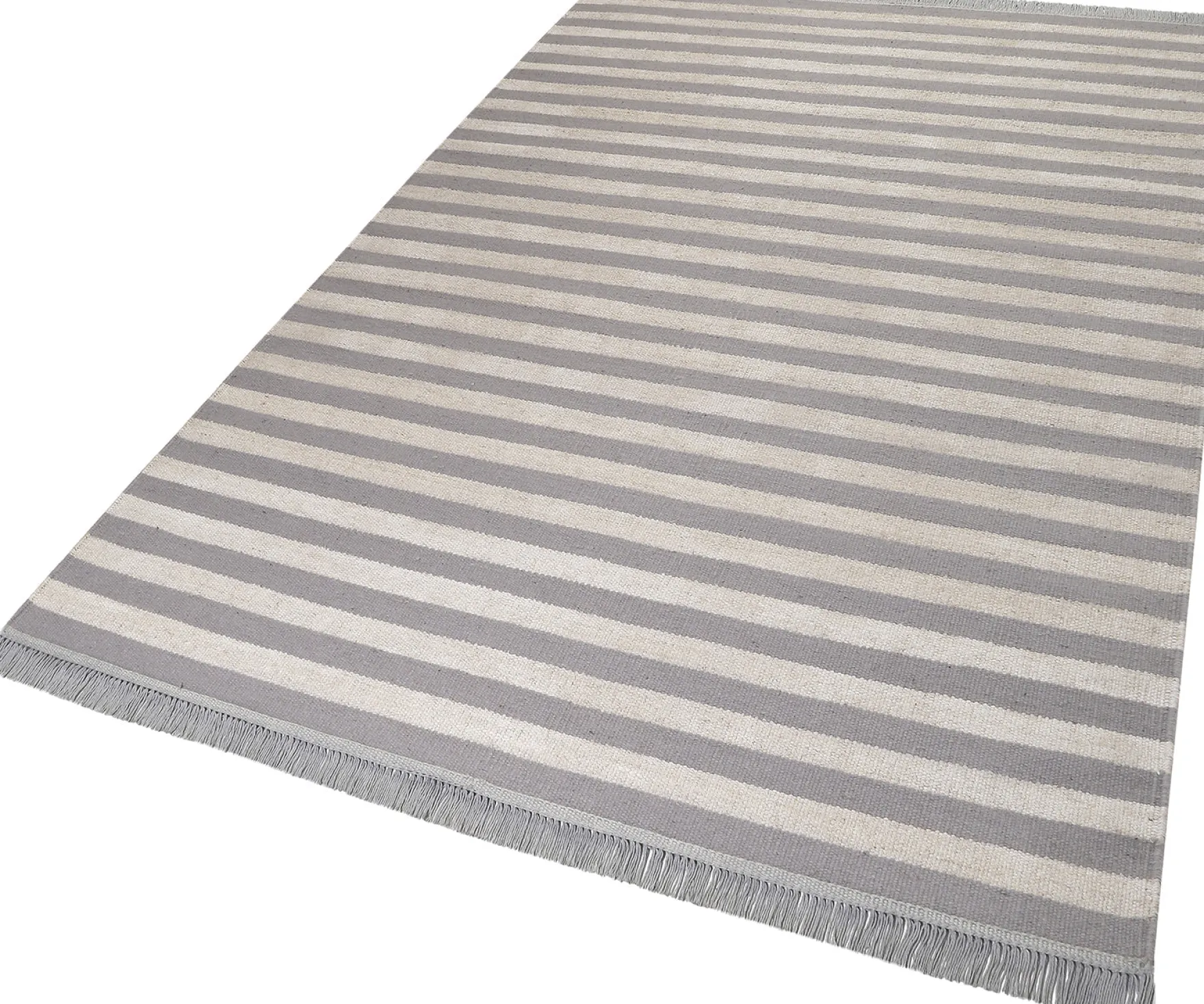Carpets&Co. Teppich 80x150 cm Beige Grau "Noble Stripes