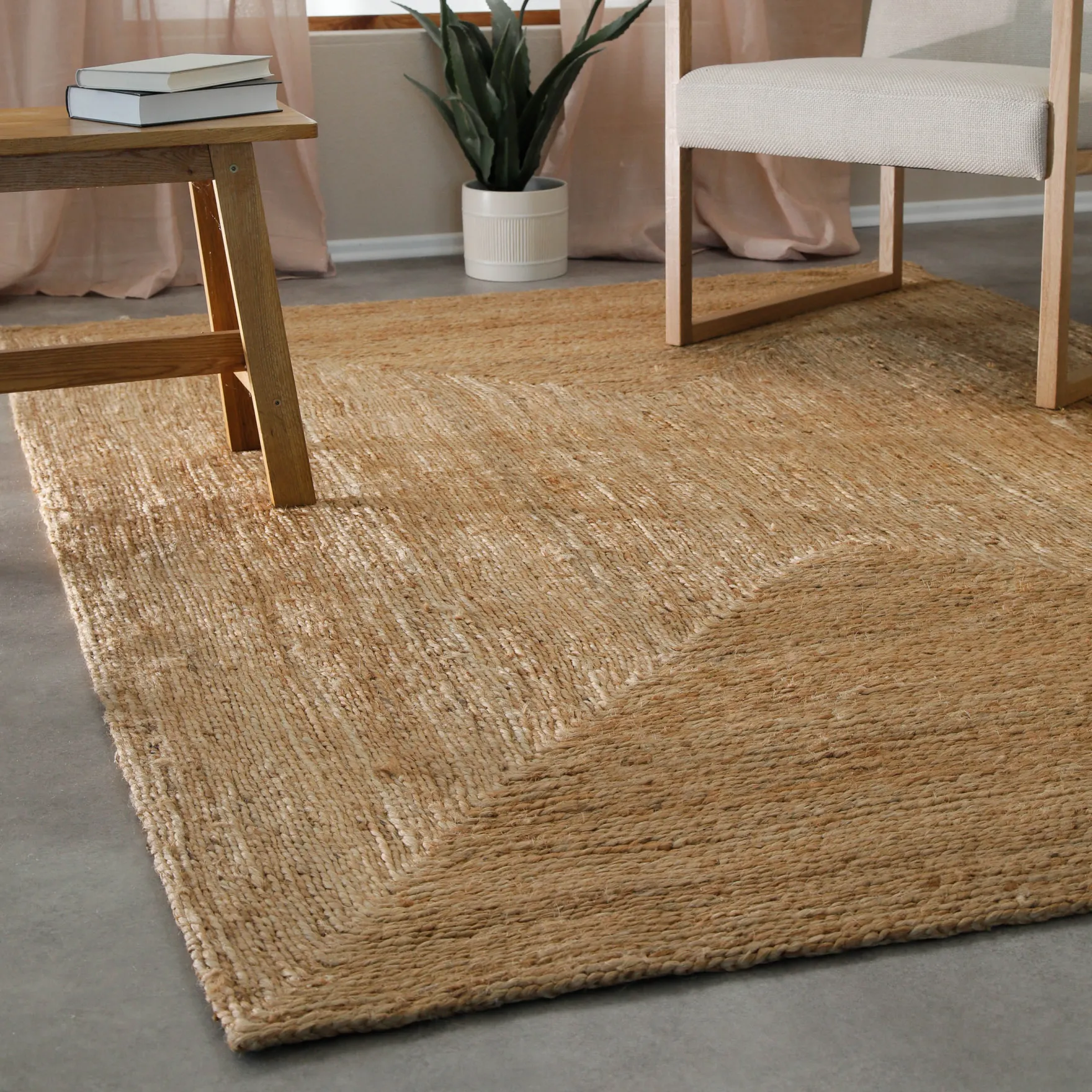 "Collins" Jute-Teppich – schwer, klar, handgewebt