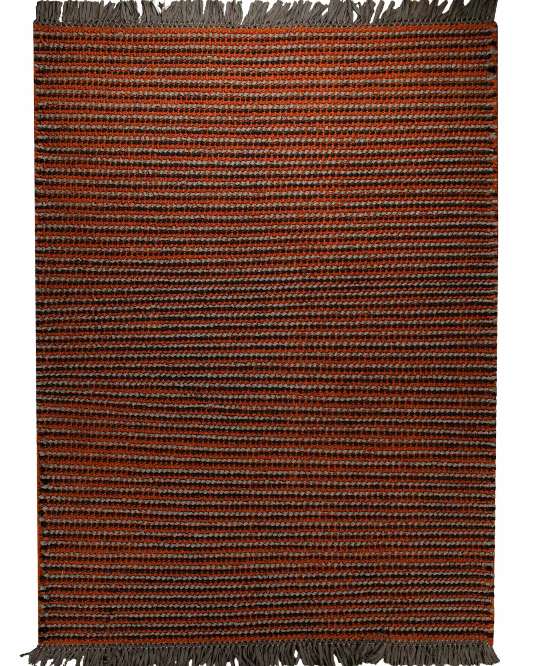 Dedon Outdoor Handwebteppich orange grau strukturiert 160x230 cm