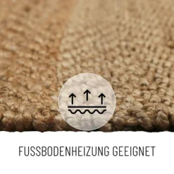 "Dhurry" Jute-Teppich – handgewebt, schwer, strukturiert