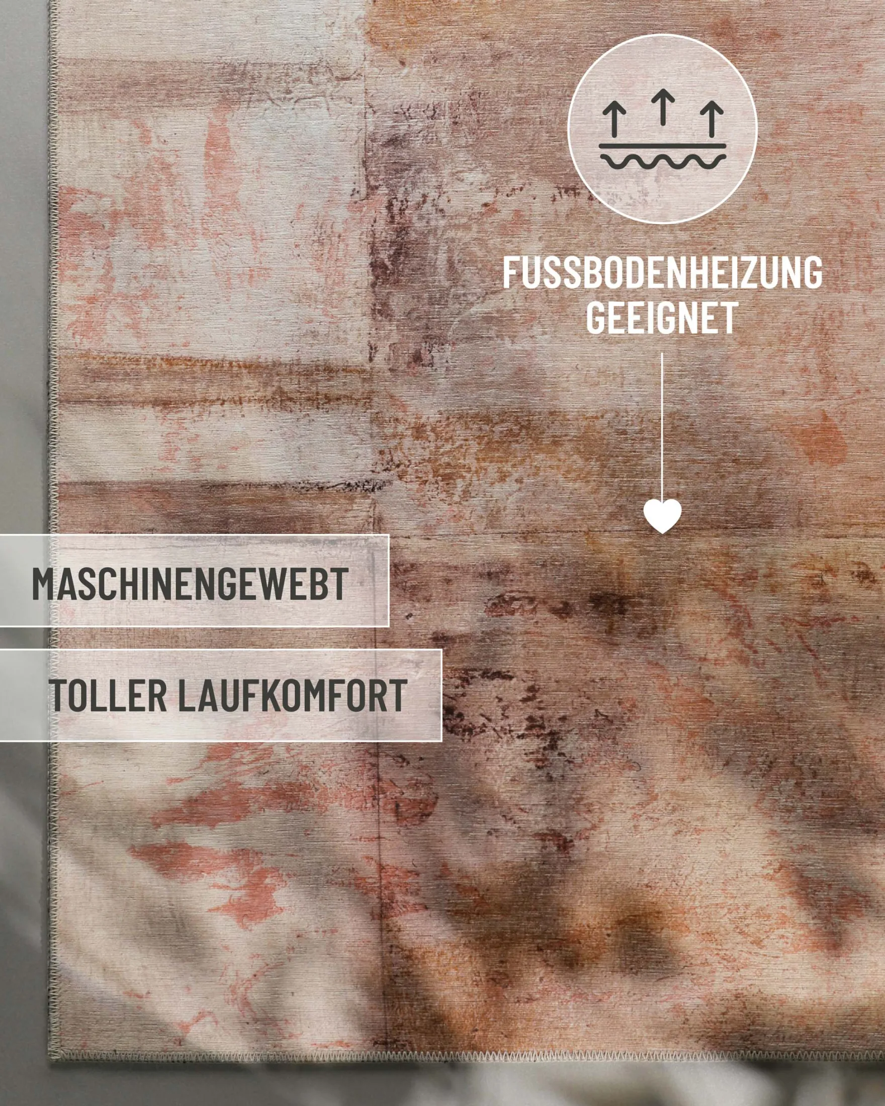 Esprit Flachgewebeteppich Beige Rot "Maui"