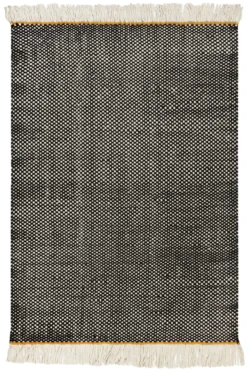 Esprit Handwebteppich Schwarz aus Wolle