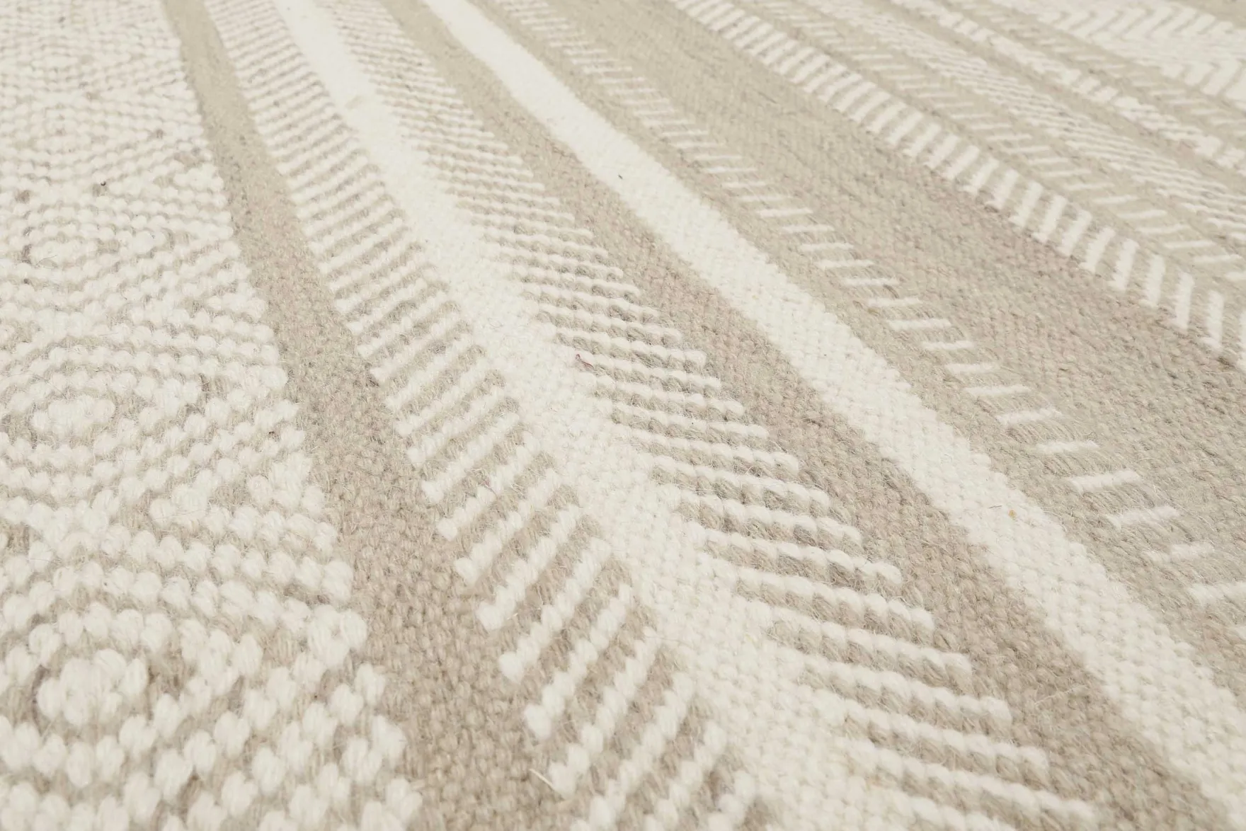 Esprit Kelim Teppich Beige Sand aus Wolle "Hudson"