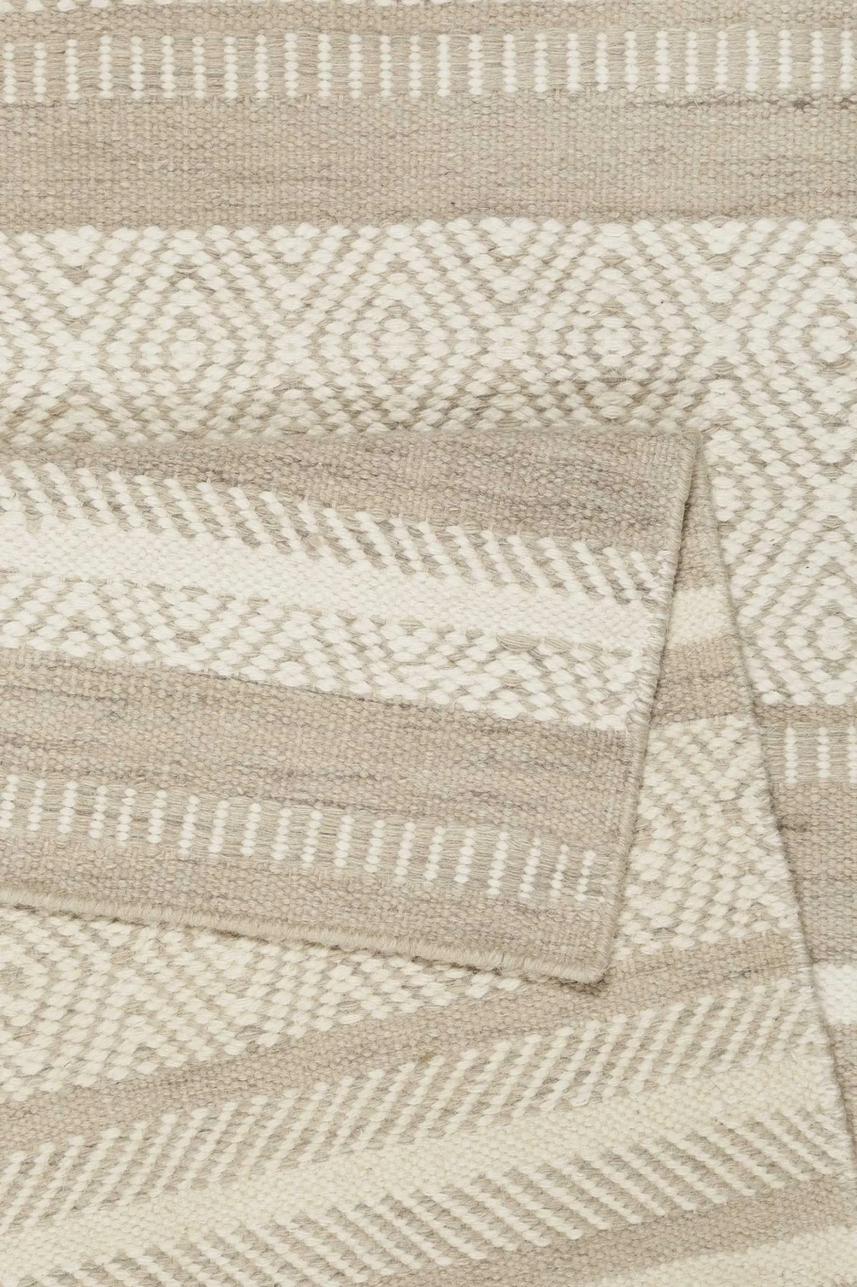 Esprit Kelim Teppich Beige Sand aus Wolle "Hudson"