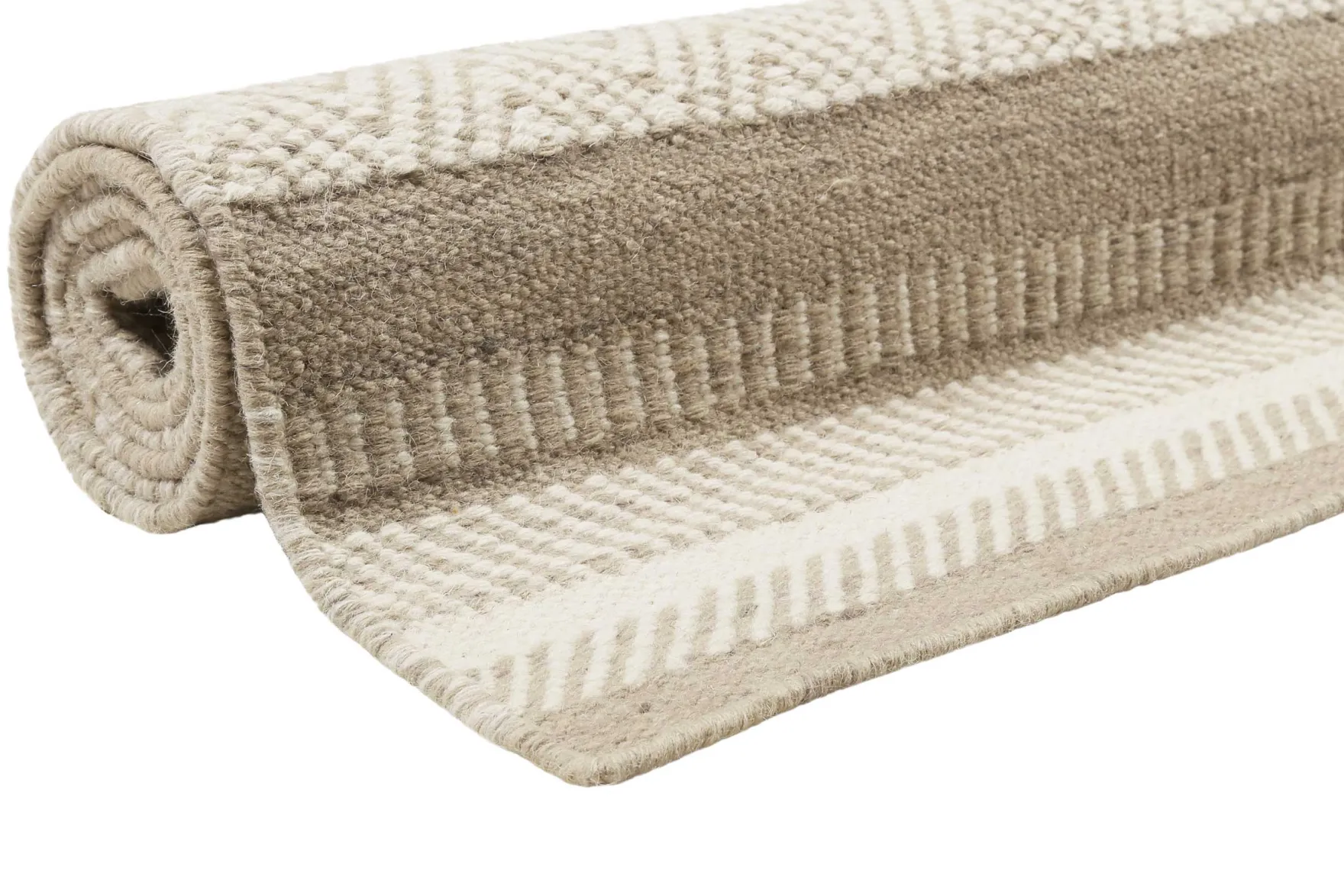 Esprit Kelim Teppich Beige Sand aus Wolle "Hudson"