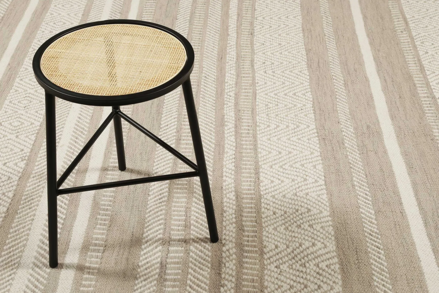 Esprit Kelim Teppich Beige Sand aus Wolle "Hudson"