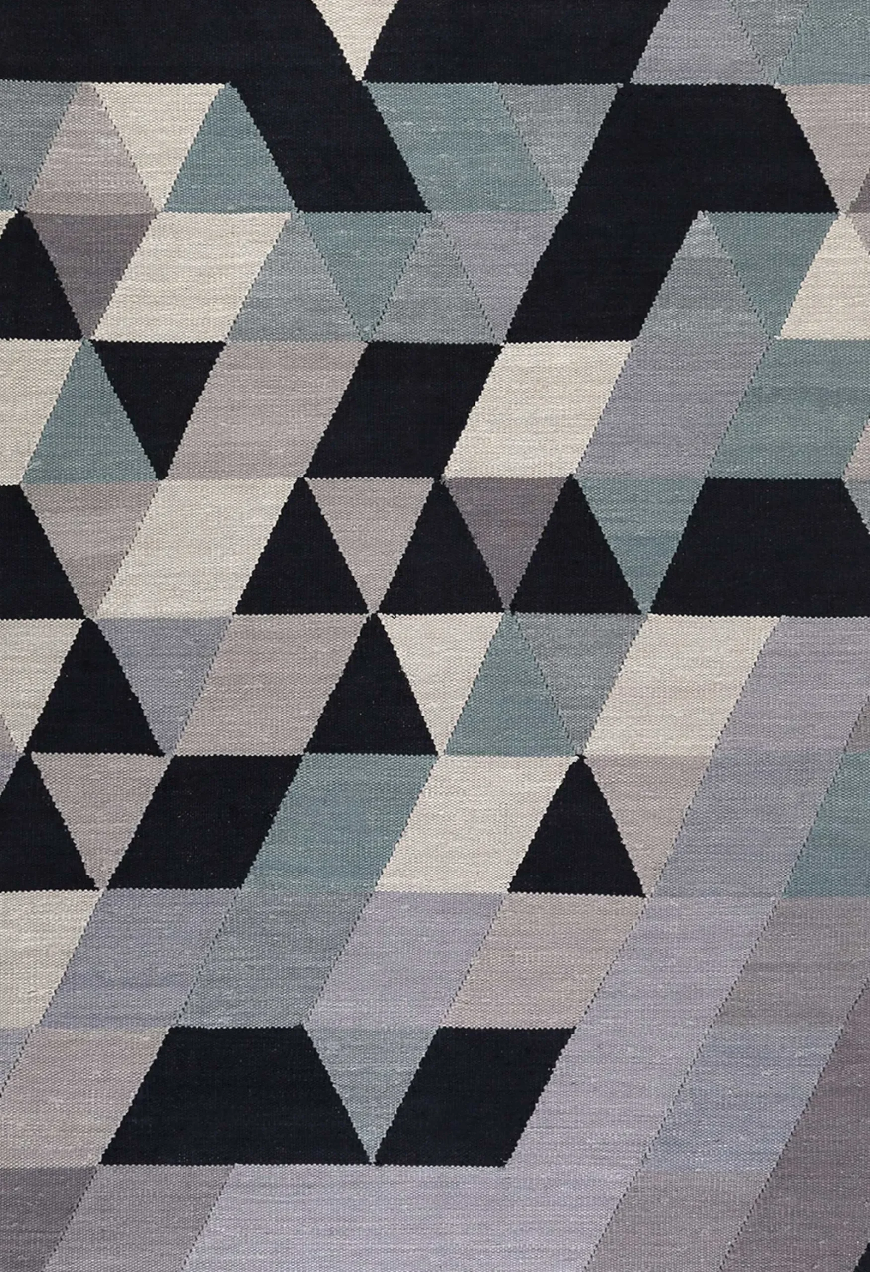Esprit Kelim Teppich blau grau Kurzflor "Triango"