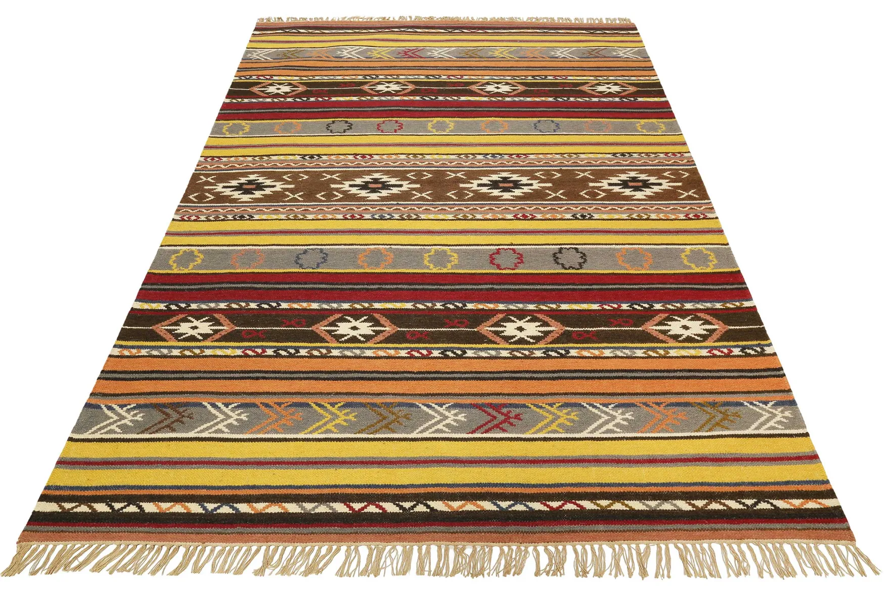 Esprit Kelim Teppich Bunt aus Wolle "Mahal"