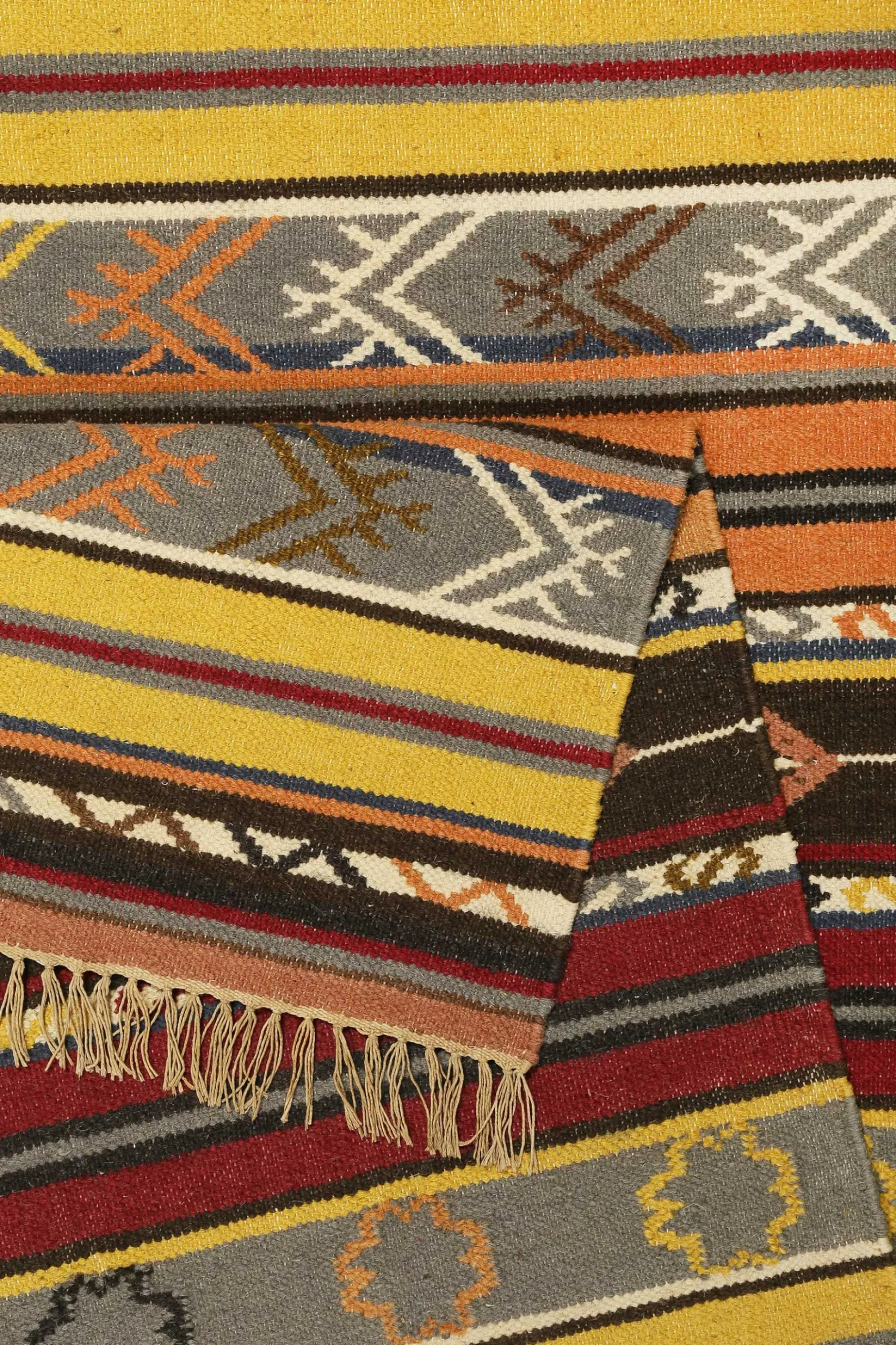 Esprit Kelim Teppich Bunt aus Wolle "Mahal"