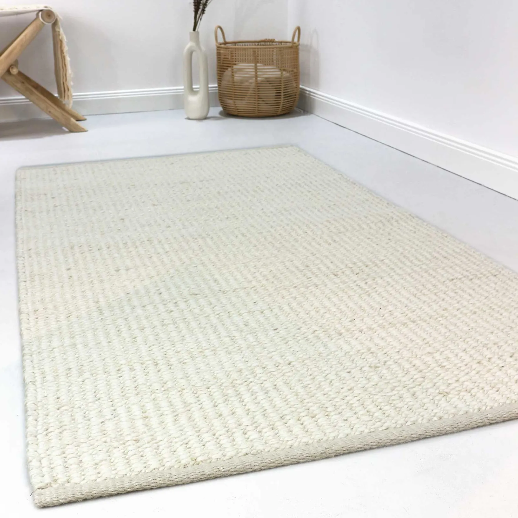 Esprit Kelim Teppich Creme Weiß aus Jute & Wolle "Gobi"
