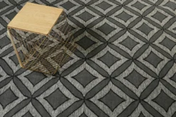 Esprit Kelim Teppich Grau aus Wolle