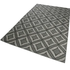 Esprit Kelim Teppich Grau aus Wolle
