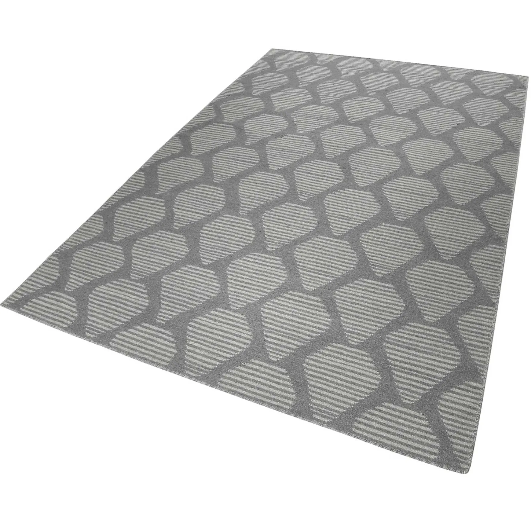 Esprit Kelim Teppich Grau aus Wolle "Rainns"