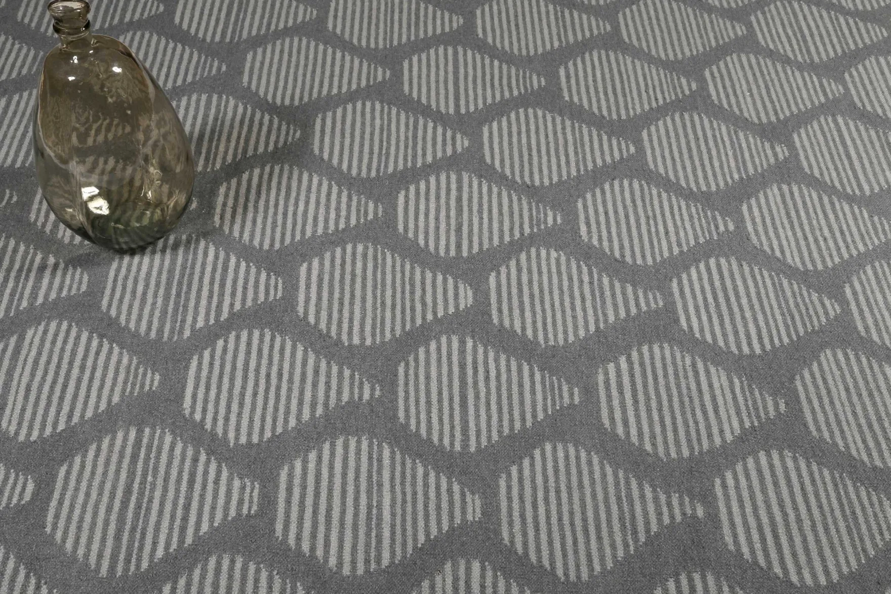 Esprit Kelim Teppich Grau aus Wolle "Rainns"