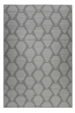 Esprit Kelim Teppich Grau aus Wolle