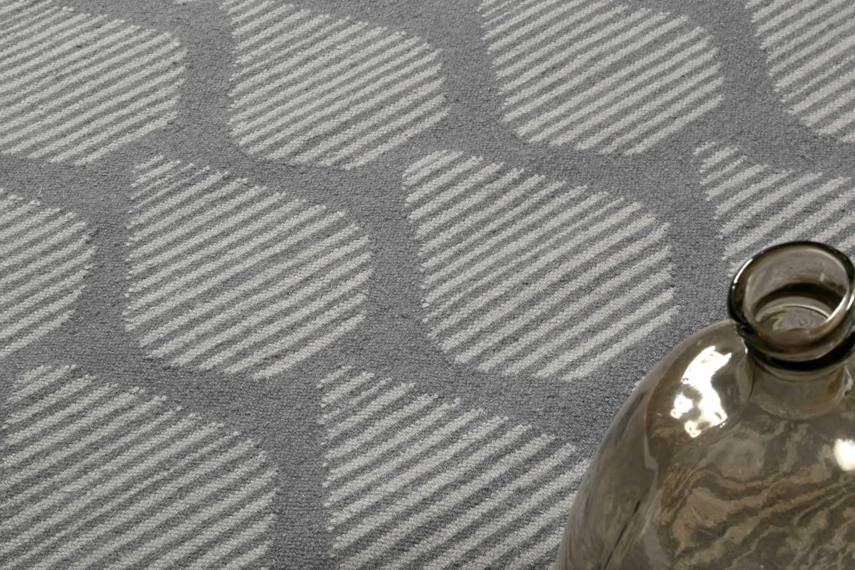 Esprit Kelim Teppich Grau aus Wolle "Rainns"