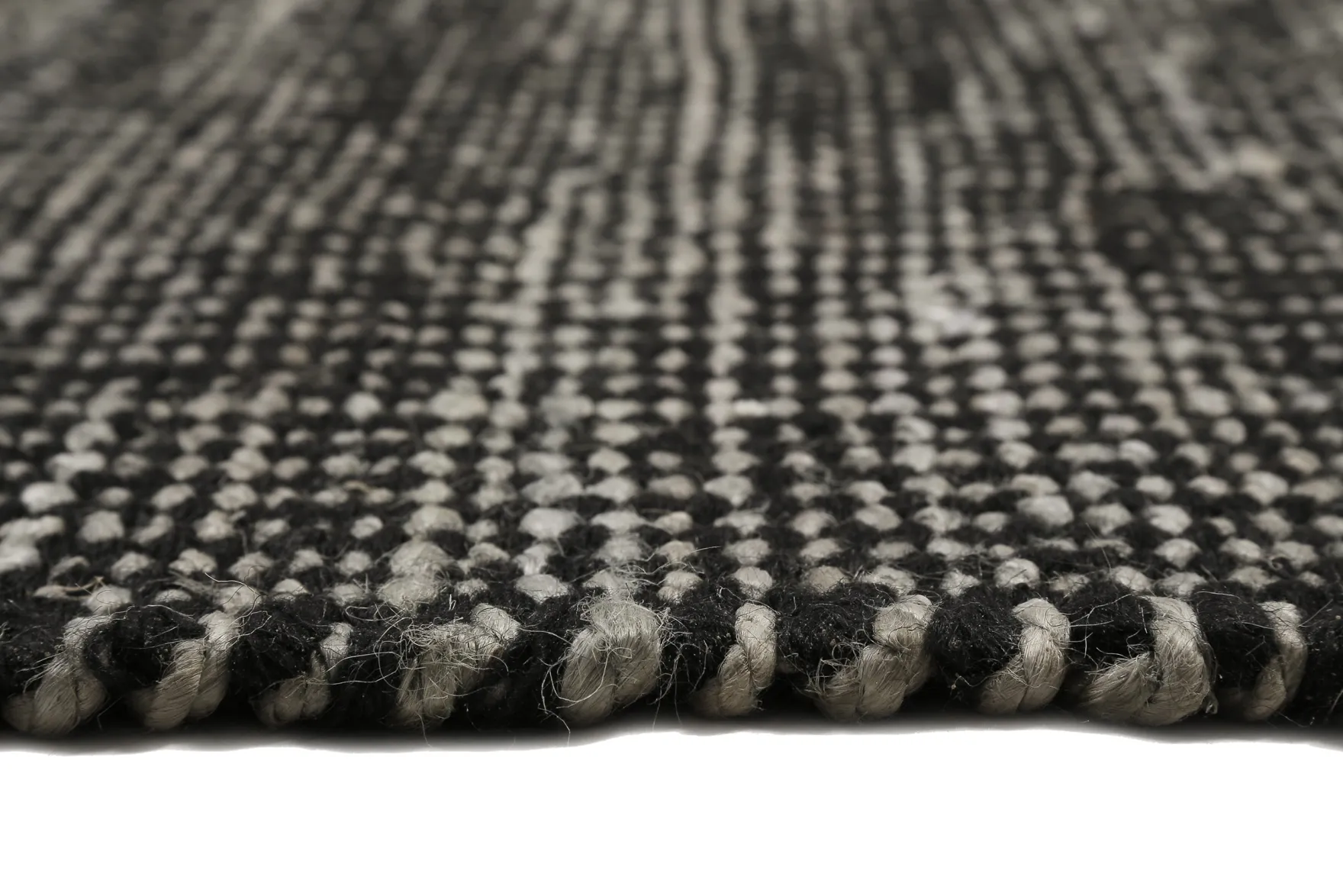 Esprit Kelim Teppich Grau Schwarz aus Jute & Wolle "Gobi"