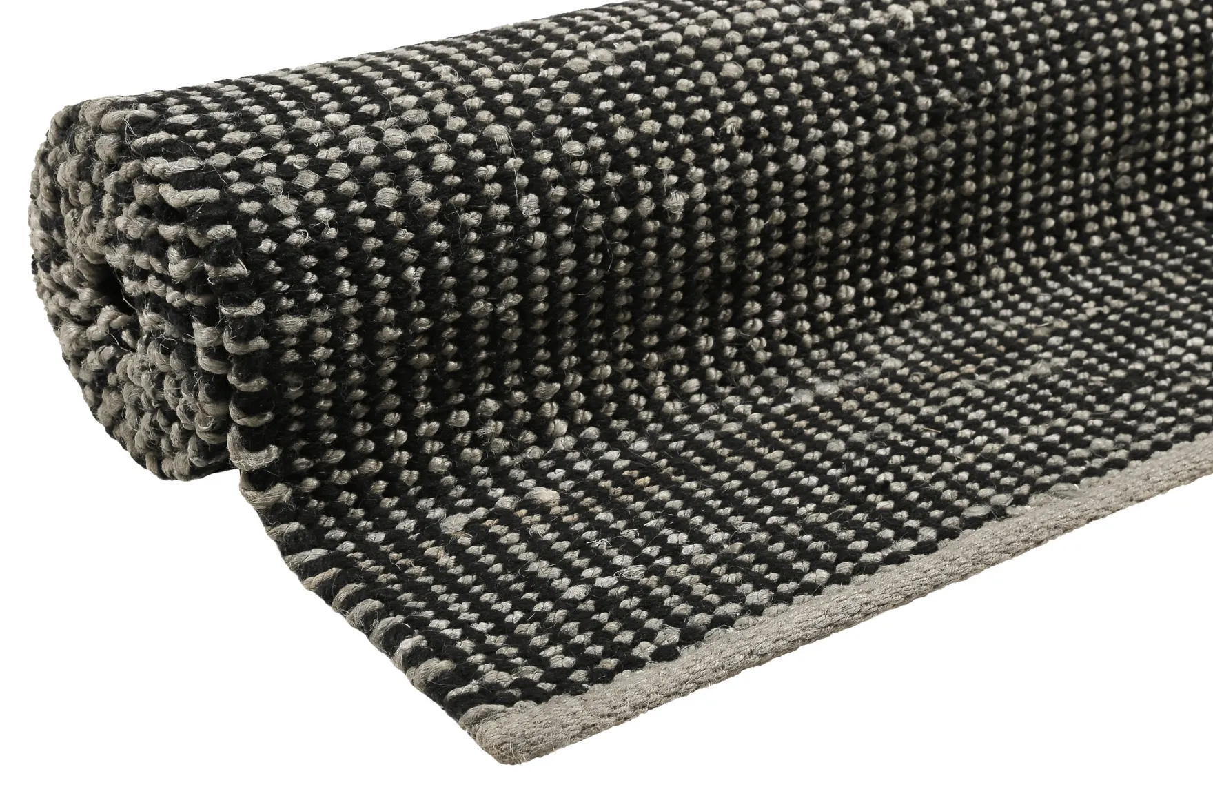 Esprit Kelim Teppich Grau Schwarz aus Jute & Wolle "Gobi"