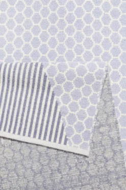 Esprit Kelim Teppich Hellblau aus Wolle