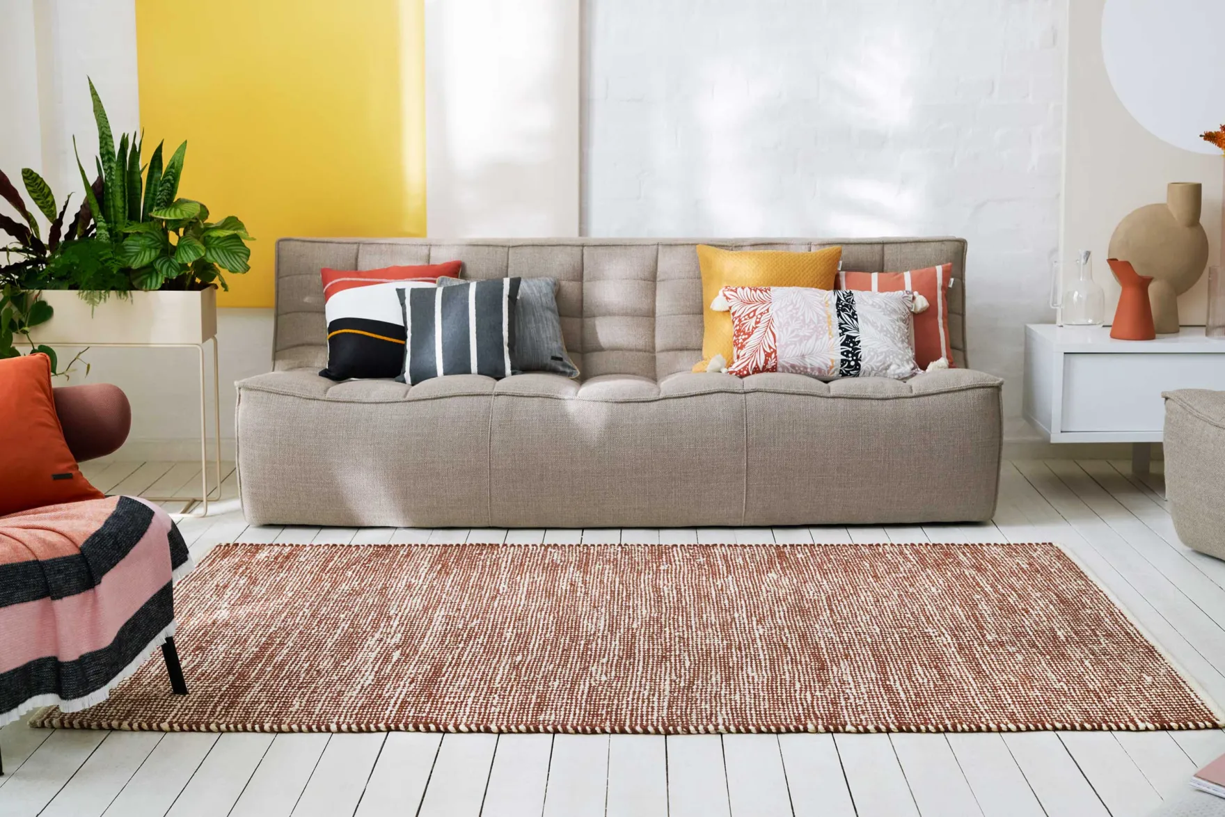 Esprit Kelim Teppich Rotbraun Beige aus Jute & Wolle "Gobi"