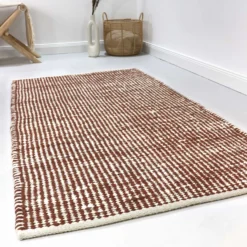 Esprit Kelim Teppich Rotbraun Beige aus Jute & Wolle