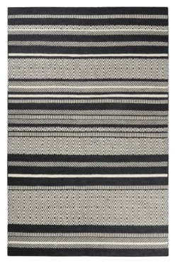 Esprit Kelim Teppich Schwarz Beige aus Wolle "Hudson"