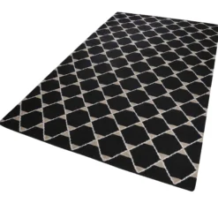 Esprit Kelim Teppich Schwarz aus Wolle "Aaron"