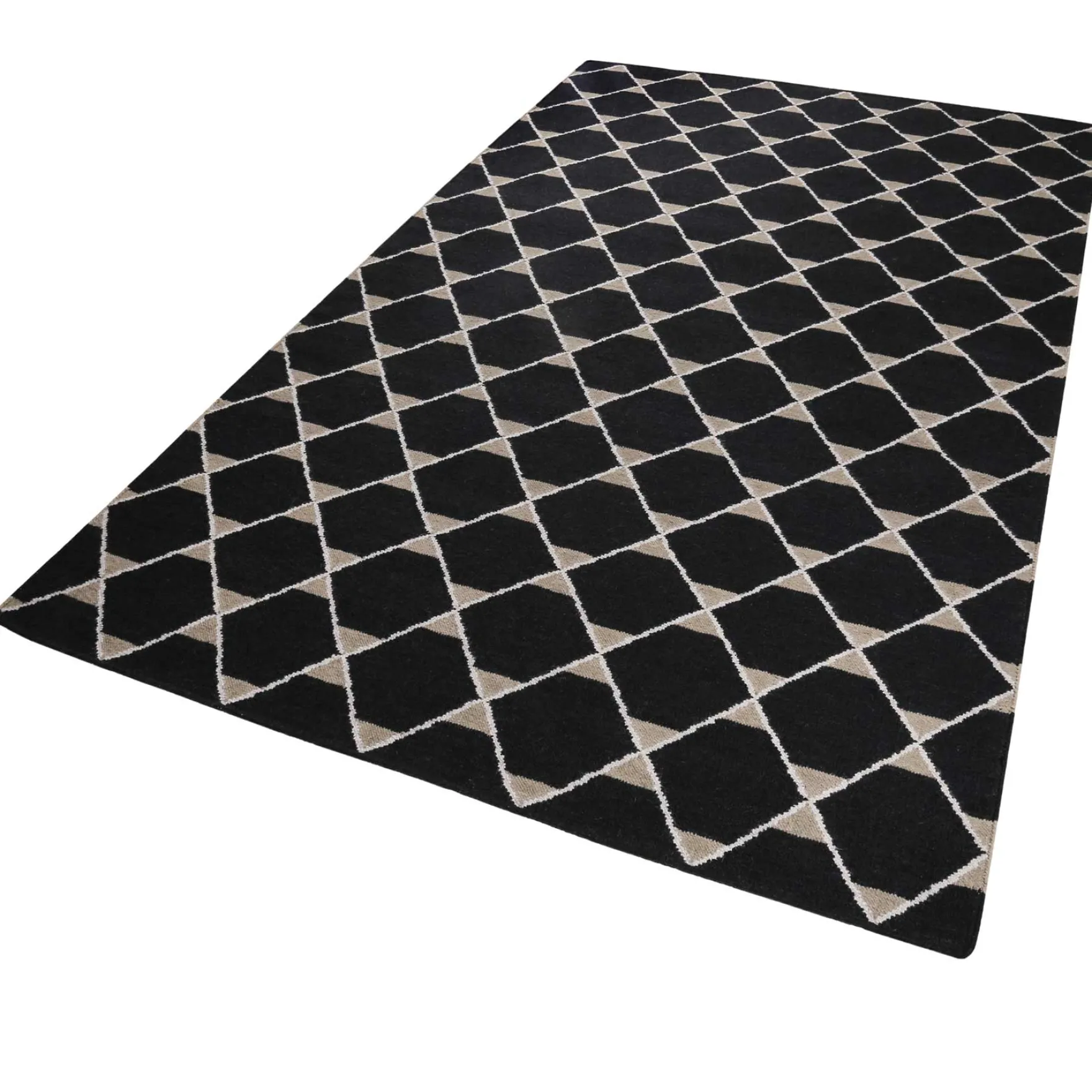 Esprit Kelim Teppich Schwarz aus Wolle "Aaron"