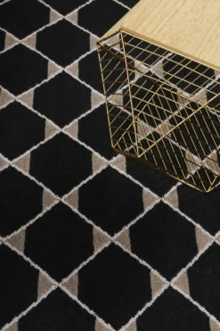 Esprit Kelim Teppich Schwarz aus Wolle