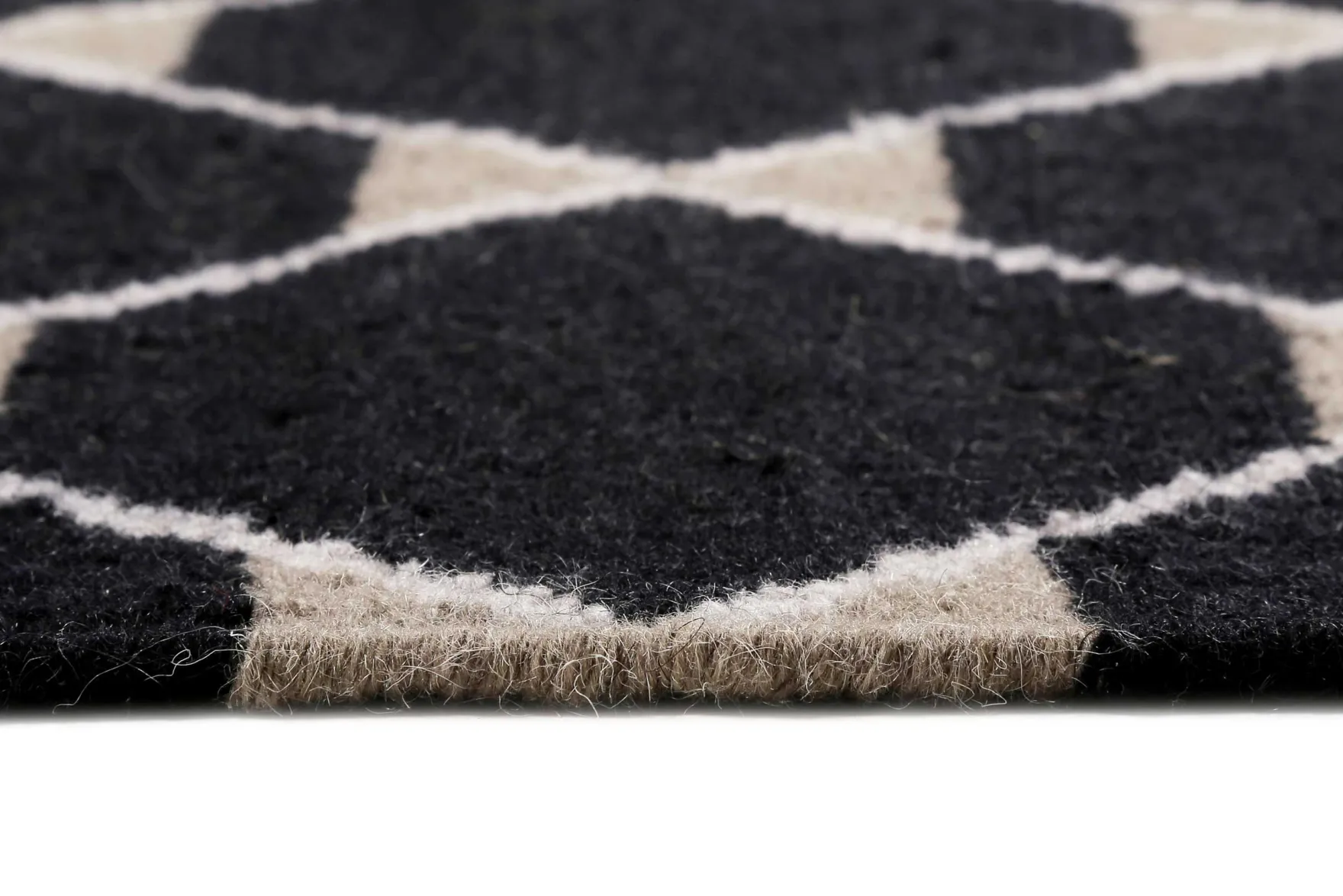 Esprit Kelim Teppich Schwarz aus Wolle "Aaron"