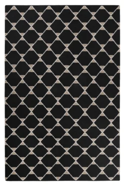 Esprit Kelim Teppich Schwarz aus Wolle