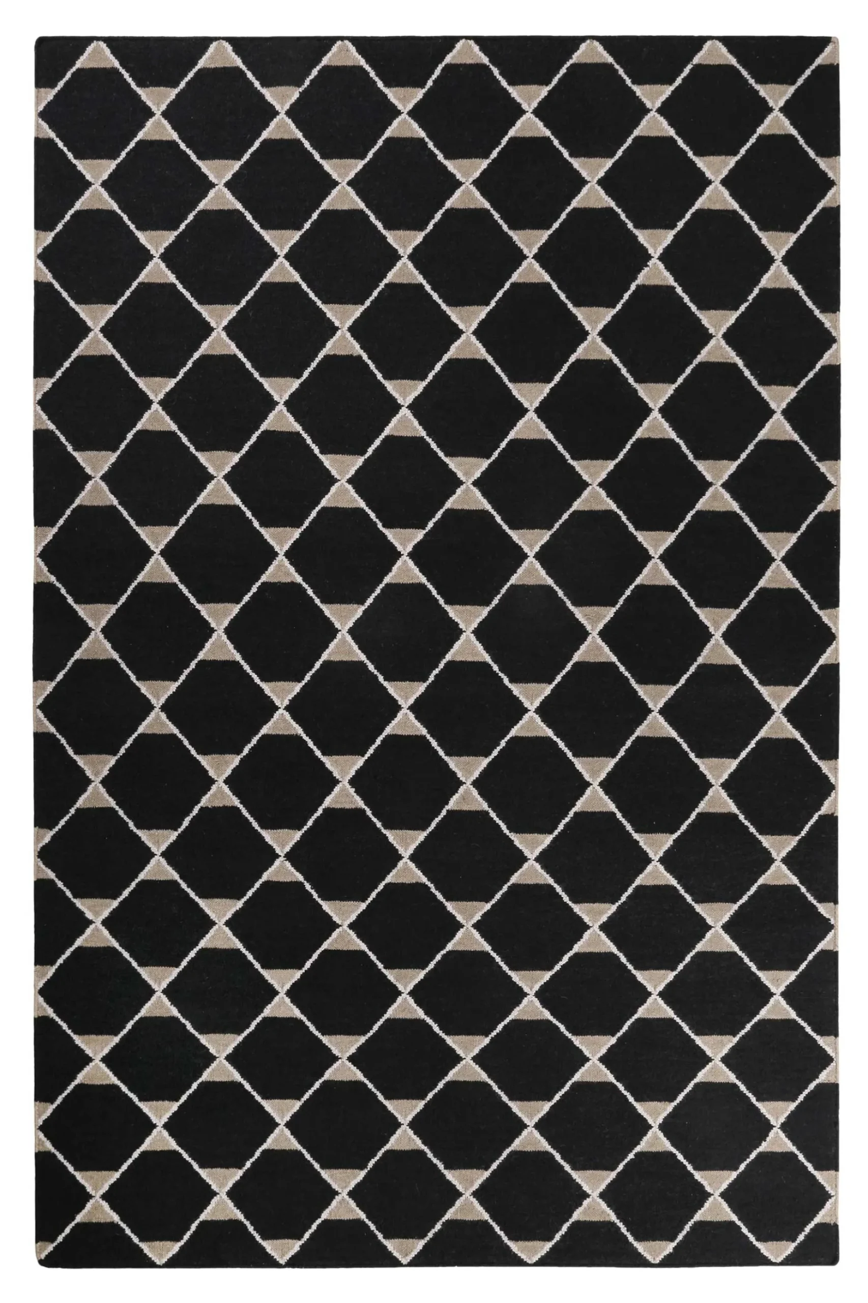 Esprit Kelim Teppich Schwarz aus Wolle "Aaron"