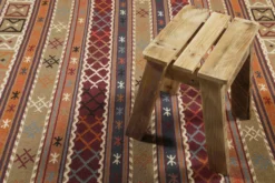 Esprit Kelim Teppich Taupe Braun Rot aus Wolle "Agra"