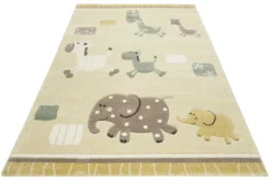 Esprit Kinderteppich Beige Gelb meliert "Lucky Zoo 2.0"